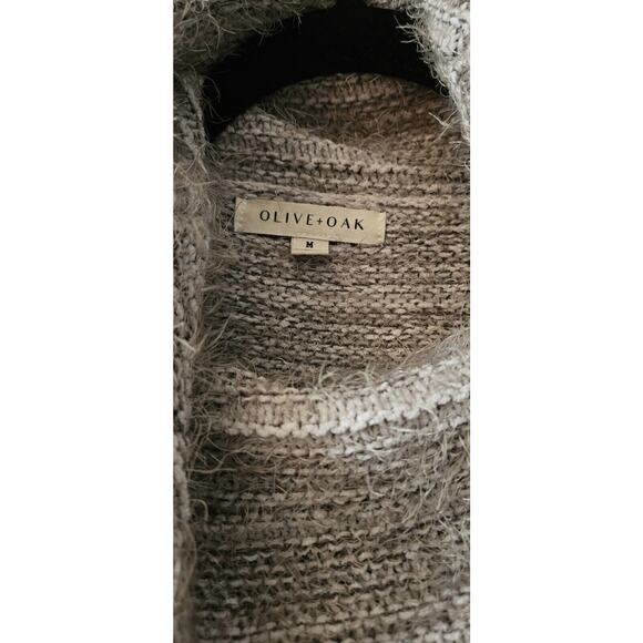 Olive + Oak Womens Size M Fuzzy Turtleneck Sweater Oversized Grey - Picture 6 of 9